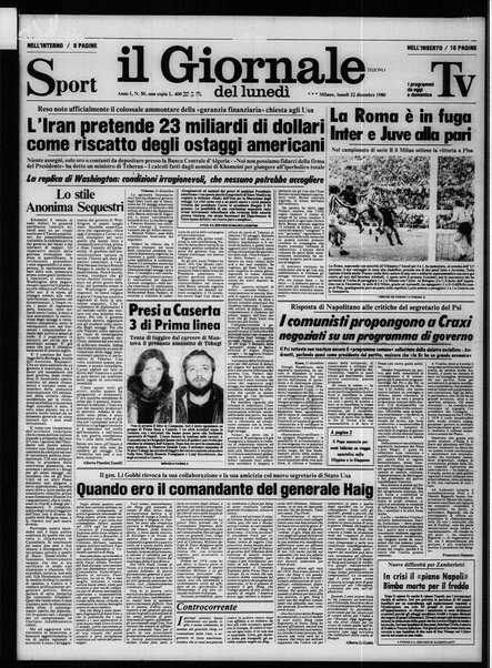 Il giornale nuovo del lunedì